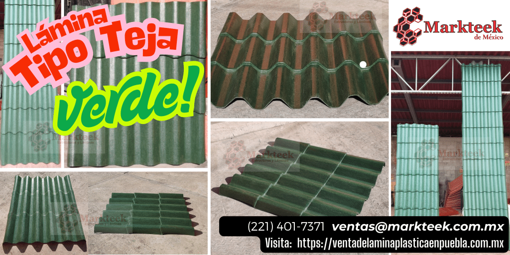 Venta de lamina de plastico tipo teja Markteek Puebla